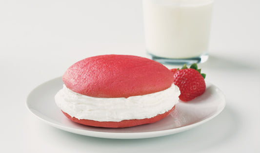 Strawberry Whoopie Pie with Strawberry cake shells with light and fluffy homemade vanilla filling