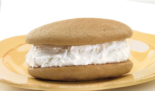 Gingerbread Whoopie Pie with gingerbread cake shells with vanilla filling