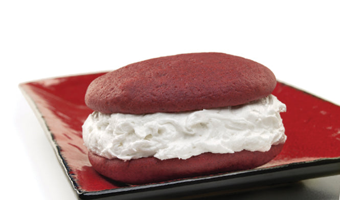 Red Velvet Whoopie Pie with Red Velvet cake shells with light and fluffy homemade vanilla filling