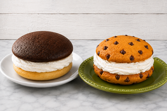 half and half whoopie pie and pumpkin chocolate chip whoopie pie