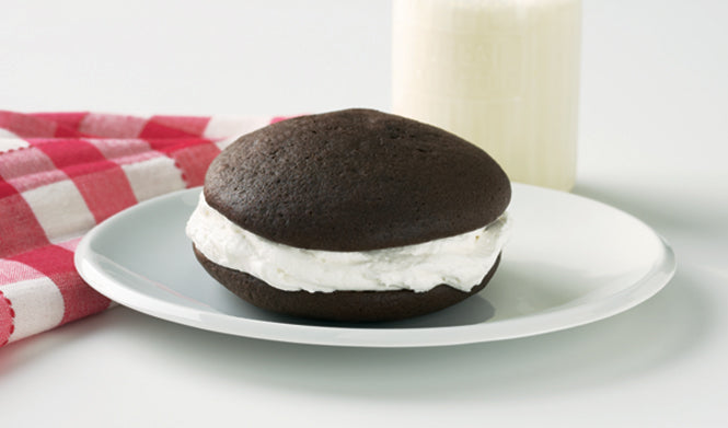 Classic Whoopie Pie with Chocolate cake shells with light and fluffy homemade vanilla filling