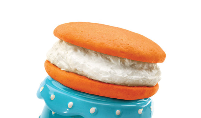 Orange Whoopie Pie with Orange cake shells with light and fluffy homemade vanilla filling