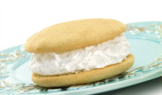 Vanilla Bean cake shells with light and fluffy homemade vanilla filling.